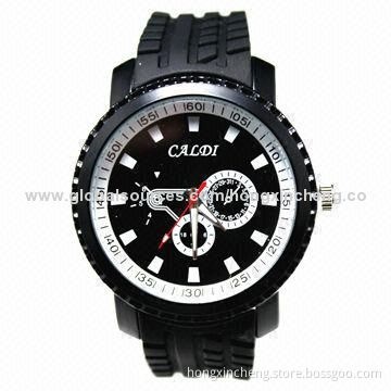 New Quartz Watch with Silicone Strap, Japan Movement, Multiple Colors, Customized Logos Available